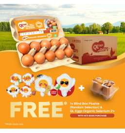 QL Eggs Organic Selenium Medium 40pcs FREE 1pc QL Eggs Plushie + Free 2pcs Organic Selenium eggs