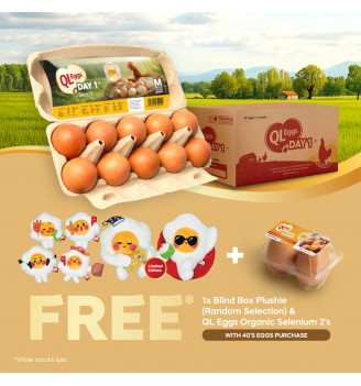 QL Eggs Sandy Medium 40pcs FREE 1pc QL Eggs Plushie + Free 2pcs Organic Selenium eggs
