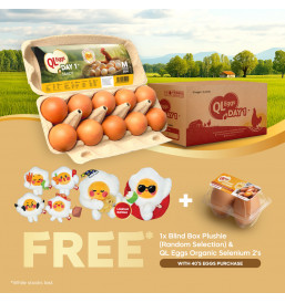 QL Eggs Sandy Medium 40pcs FREE 1pc QL Eggs Plushie + Free 2pcs Organic Selenium eggs
