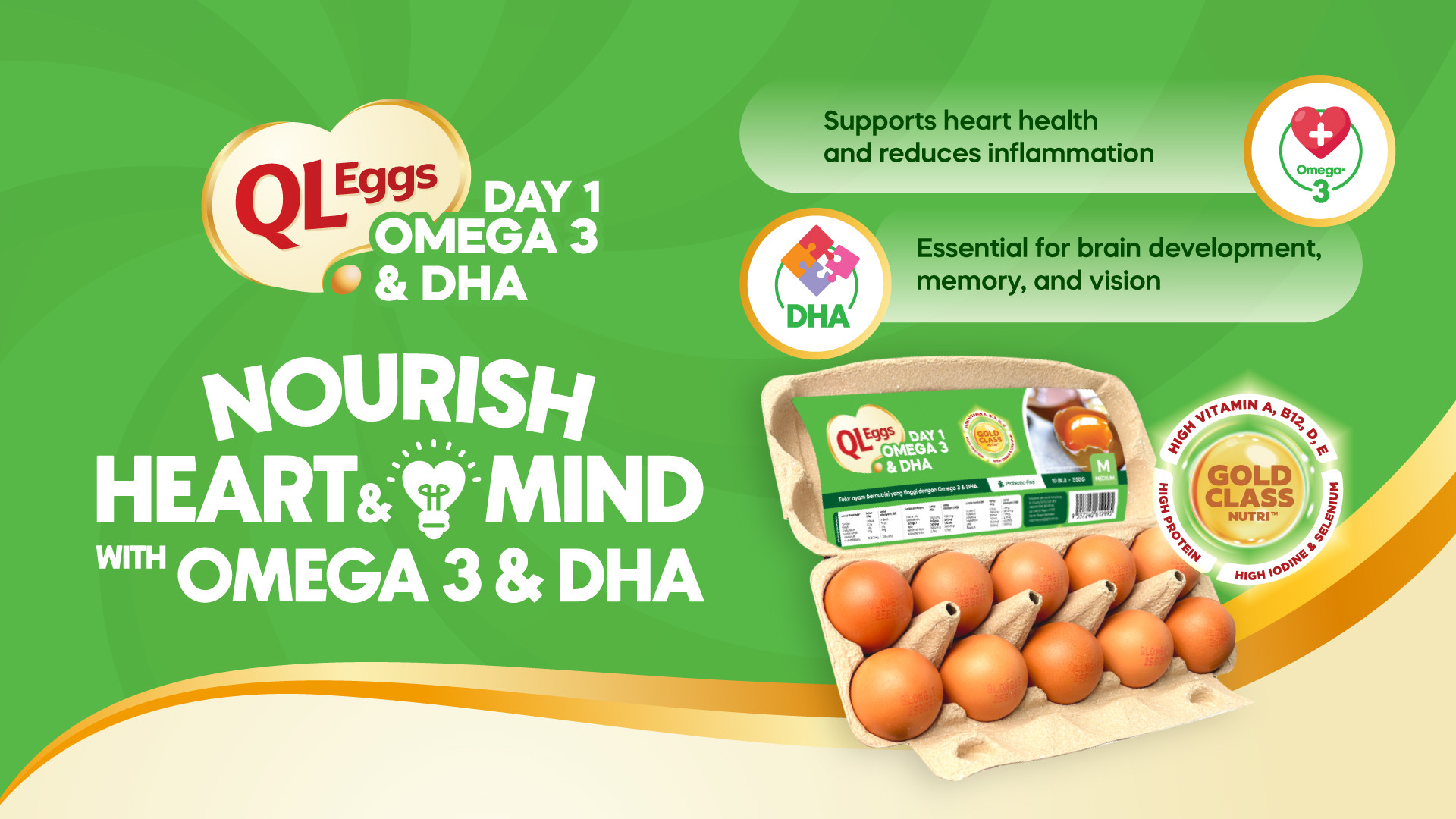 QL Eggs Day 1 Omega 3 & DHA - Large